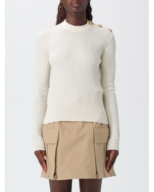 Balmain Maglia A Girocollo Con Bottoni - Neutro