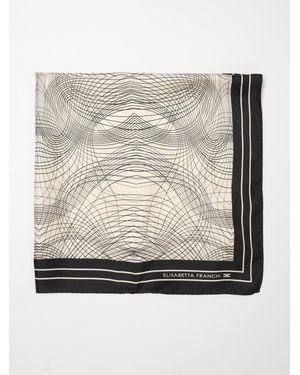 Elisabetta Franchi Printed Silk Scarf - Grey