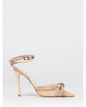 Mach & Mach Mesh Nylon Pumps With Rhinestones - Pink