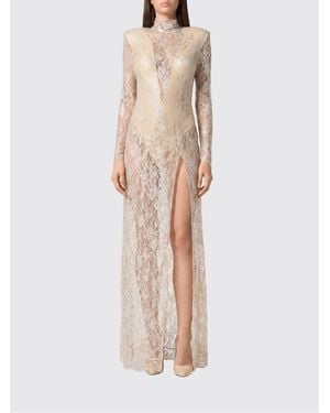 Philipp Plein Lace Long Dress - Natural