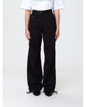 Ganni Stretch Cotton Cargo Pants - Black