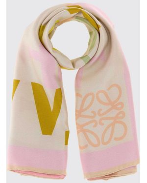 Loewe Bedruckter Seidenschal - Pink