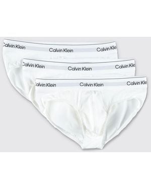 Calvin Klein Set Of 3 Stretch Cotton Briefs - White