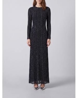 Missoni Vestido Largo De Tubo De Lúrex A Rayas Con Lentejuelas - Azul