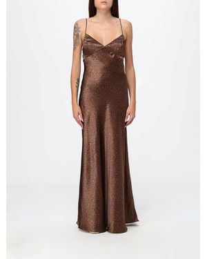 MC2 Saint Barth Animalier Print Silk Maxi Slip Dress - Brown