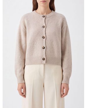 Loulou de Saison Remus Cardigan Aus Merinowolle Mit Rundhalsausschnitt - Natur
