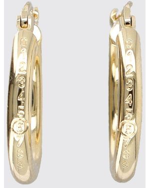MM6 by Maison Margiela Engraved Numeric Logo Brass Hoop Earring - Metallic