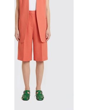 Agnona Pantalones Cortos Sastre De Lana Y Seda - Rojo