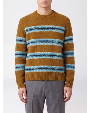 Dries Van Noten Multicolour Striped Wool Crewneck Jumper - Red