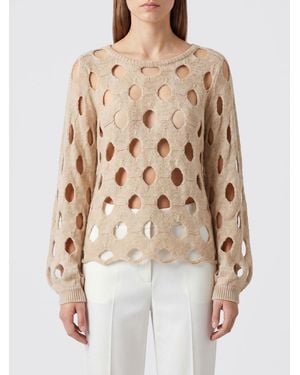 Atomo Factory Open-Knit Wool Blend Jumper With Round Neck And Wavy Hem - Natural