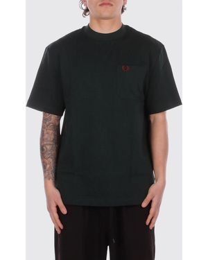 Fred Perry Cotton T-Shirt With Logo - Black