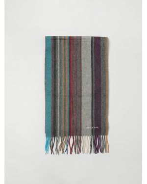 Paul Smith Striped Wool Scarf - Grey