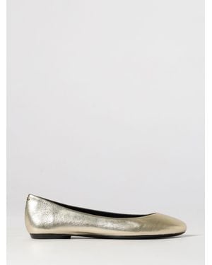 Lanvin Laminated Leather Ballerina Flats - White