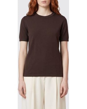 Roberto Collina Basic Viscose T-Shirts - Brown