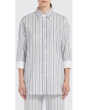 Semicouture Gracia Striped Cotton And Silk Shirt - White