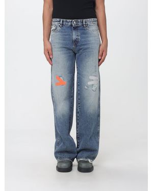 PDF Weit Geschnittene Jeans Aus Baumwolldenim Mit Grafikdruck Und Hoher Taille - Blau