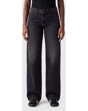 Levi's Flora Low-Rise Straight-Leg Jeans - Black