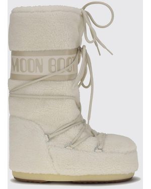 Moon Boot Icon Zweifarbige Wadenhohe Schneestiefel - Weiß