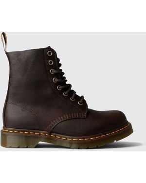Dr. Martens Botas Militares De Piel 1460 Pascal En Con Suela De Goma - Negro