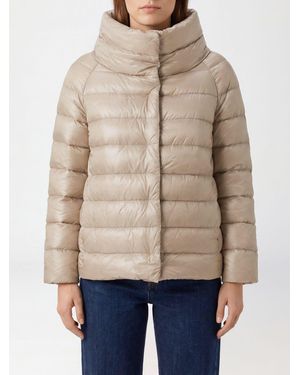 Herno Sofia Short Ultra-Light Nylon Down Jacket With High Neck - Natural