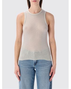 James Perse Slim Fit Off-The-Shoulder Cotton And Cashmere Top - Blue