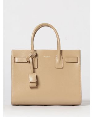 Saint Laurent Sac De Jour Leather Bag - Natural