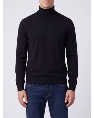 Ballantyne Langärmliger Rollkragenpullover Aus Reiner Schurwolle - Blau