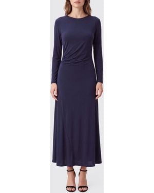 Liviana Conti Vestido Midi De Tubo De Jersey Con Manga Larga Y Corte Slim - Azul