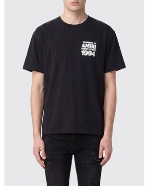 Amiri Contrasting Logo Cotton T-Shirt With Dropped Shoulders - Black