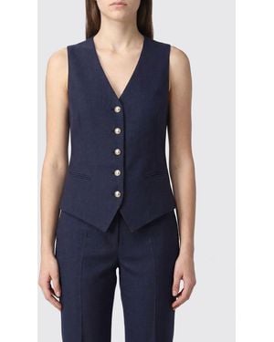 Tagliatore Chaleco De Sastre De Botonadura Sencilla Y Corte Slim En Mezcla De Viscosa - Azul