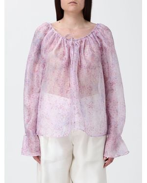 Alberta Ferretti Silk Blouse With Floral Print - Pink