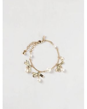 Jimmy Choo Pulsera De Latón Con Charms Y Perlas Sintéticas - Blanco