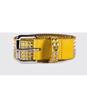 HTC Multicolour Embroidered Leather Belt - Yellow