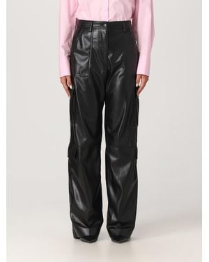 MSGM Pants In Synthetic Leather - Black