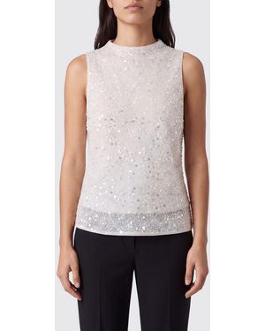 Patrizia Pepe Crêpe Top With Sequins - White