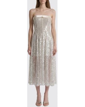 Alberta Ferretti Sequin Midi Dress - White