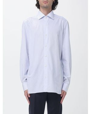 Luigi Borrelli Napoli Luciano Long-Sleeve Striped Cotton Shirt With French Collar - White