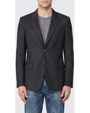 MM6 by Maison Margiela Virgin Wool And Cotton Single-Breasted Blazer - Black