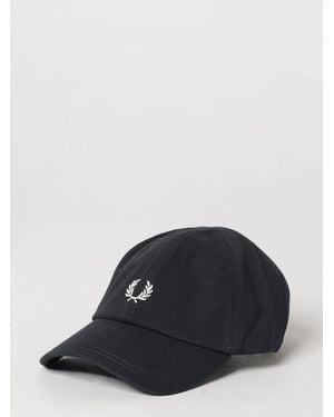 Fred Perry Cotton Canvas Baseball Cap With Embroidered Logo - Black