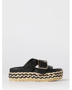 Paloma Barceló Leather Platform Sandals - Black
