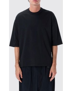 Comme des Garçons Comme Des GarÇ Ons Crewneck Cotton T-Shirt With Dropped Shoulders - Black