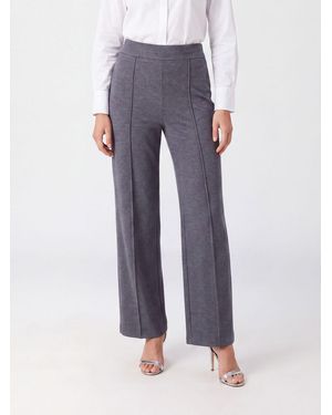 Semicouture High-Waisted Wide-Leg Trousers - Blue