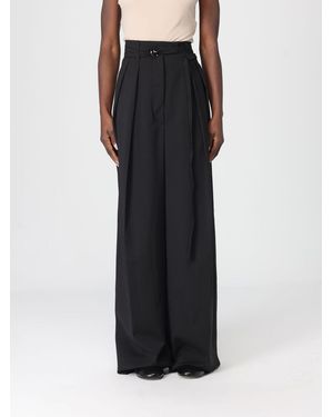Sportmax Virgin Wool Pants With Darts - Black