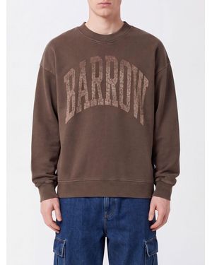 Barrow Sudadera De Algodón Con Cuello Redondo Y Corte Relajado Con Logo En Contraste - Marrón