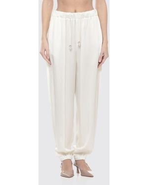 Fabiana Filippi Viscose Blend Slim Fit Trousers - White