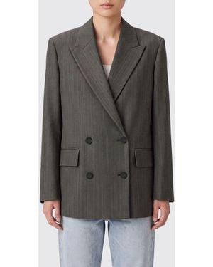 Golden Goose Blazer Cruzado De Lana Virgen Con Hombreras - Gris