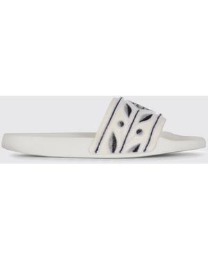 CASABLANCA Embroidered Cotton Terry And Rubber Sliders - White
