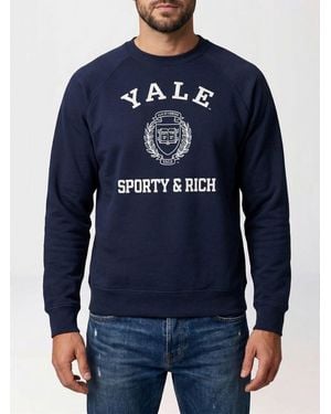 Sporty & Rich Sporty &Amp Rich Yale Classic Printed Cotton Sweatshirt - Blue