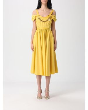 Elisabetta Franchi Cotton Midi Dress - Yellow