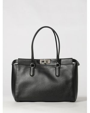 Fendi Peekaboo Schultertasche Aus Kalbsleder Mit Doppeltem Henkel Und Drehverschluss - Schwarz